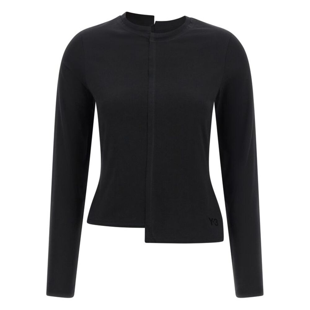 Y-3 Black Cotton Long Sleeve Women's T-Shirt